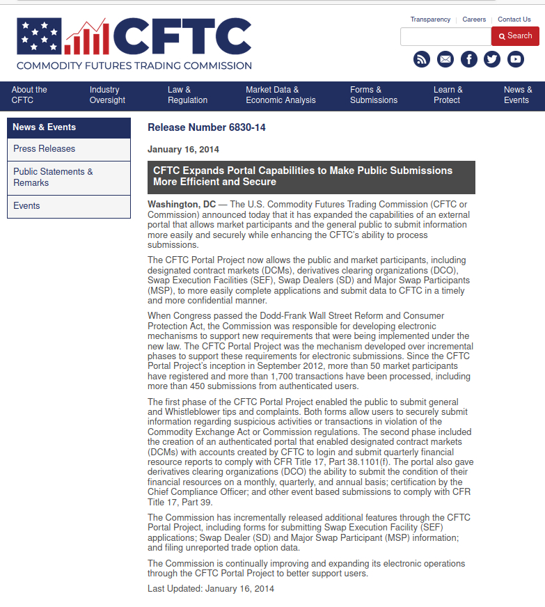 CFTC_Portal_Press _Release_Sawyer_Consulting_IT_Solutions_Cloud_AWS_Dodd_Frank_Two_Factor_Authentication_01-16-14